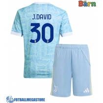 Fotballdrakt Barn Juventus Jonathan David #30 Bortedraktsett 2025-26 Kortermet (+ Korte bukser)